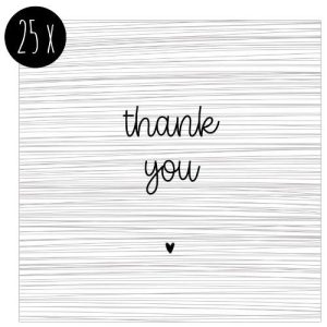 bedankkaartjes | thank you | lijnen | 25x