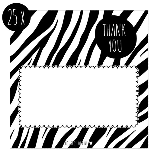 bedankkaartjes | thank you | zebra | 25x