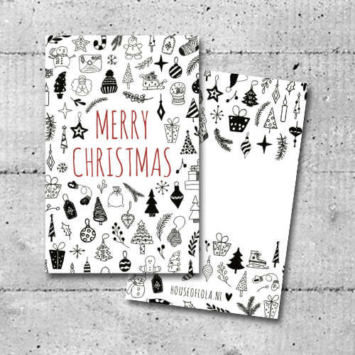 cadeaukaartje | merry christmas | doodles