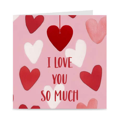 kaart | I love you so much | hartje | rood