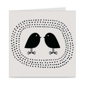 kaart | blanco | birds and dots