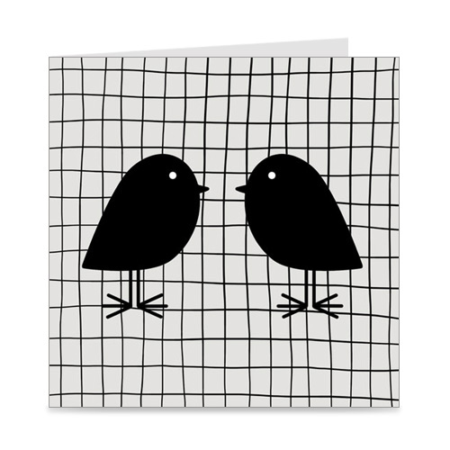kaart | blanco | birds and grid