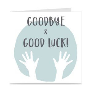 kaart | goodbye and good luck | handjes