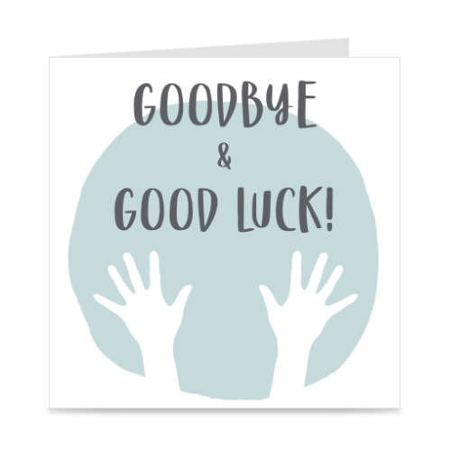 kaart | goodbye and good luck | handjes