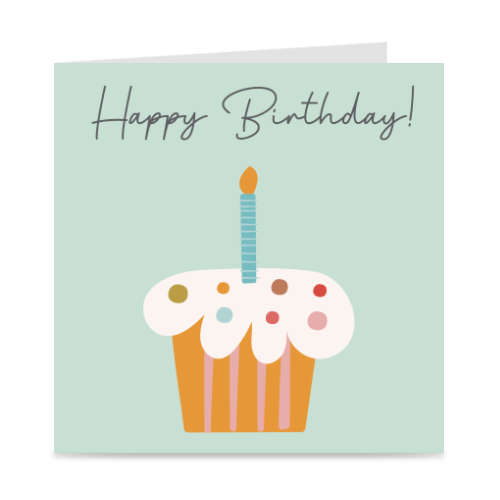 kaart | happy birthday | cupcake