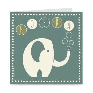 verjaardagskaart met olifant, voor kids