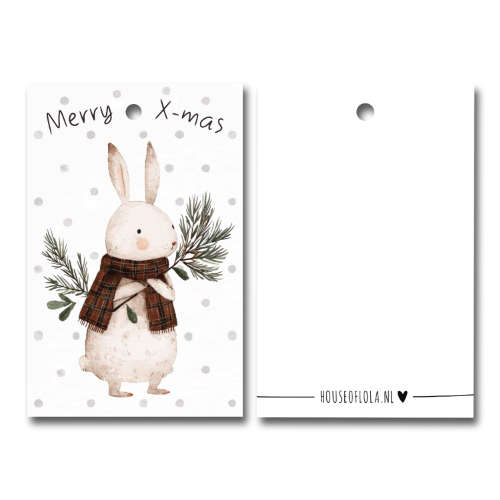 Label <br>Merry X-mas | Konijntje