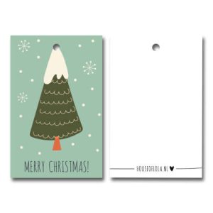 label | merry christmas | kerstboom | groen