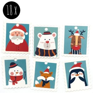 labels | kerst | 6 soorten | 18x