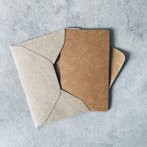 minikaartje en mini-envelop | blanco | kraft