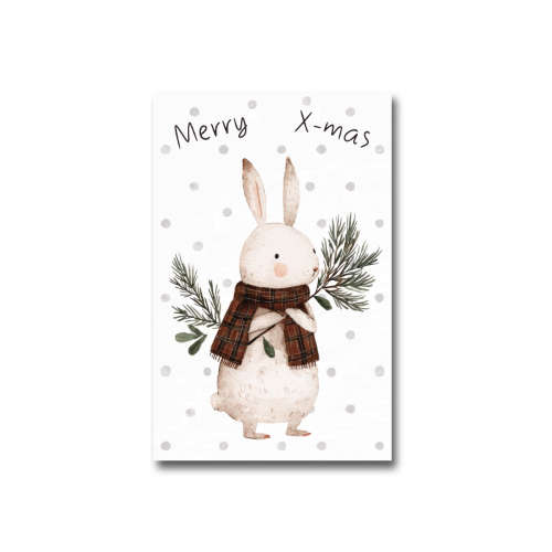 Minikaartje <br>Merry X-mas | Konijntje