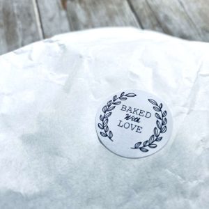 ronde sticker | baked with love