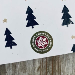 ronde sticker | kerst | jingle bells | sneeuwvlok