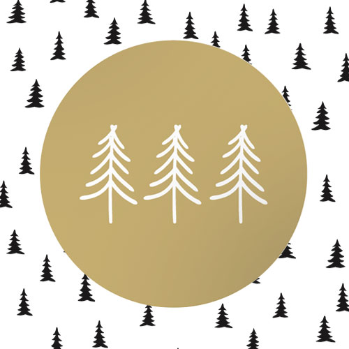 sticker | kerst | kerstbomen | goud-wit