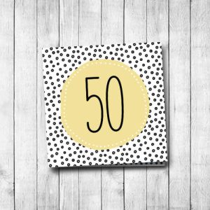 verjaardagskaart | 50 jaar | geel