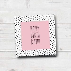 verjaardagskaart | happy birthday | pink and dots