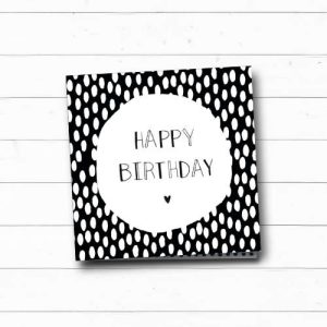 verjaardagskaart | happy birthday | zwart-wit