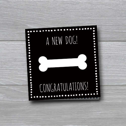 wenskaart: a new dog, congratulations!