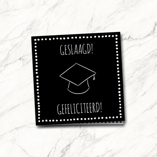 wenskaart | geslaagd | graduation cap