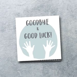 wenskaart | goodbye & good luck | handjes